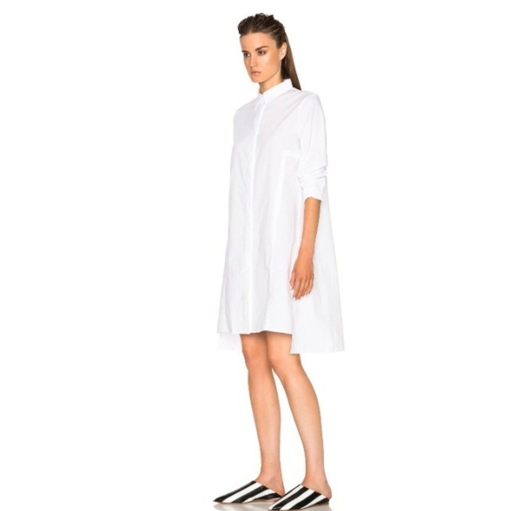 Acne Studios Rosamund Pique SS16 White Cotton Shirt Dress Size 34 Long Sleeve